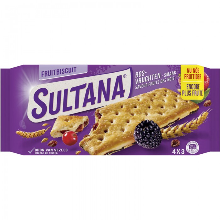 Biscuits Fruits des Bois SULTANA 5x3 218g Verkade