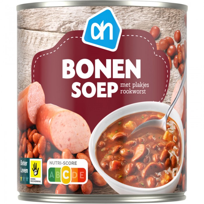 Soupe Haricots Bruns & Saucisse Fumée 300ml Boite AH