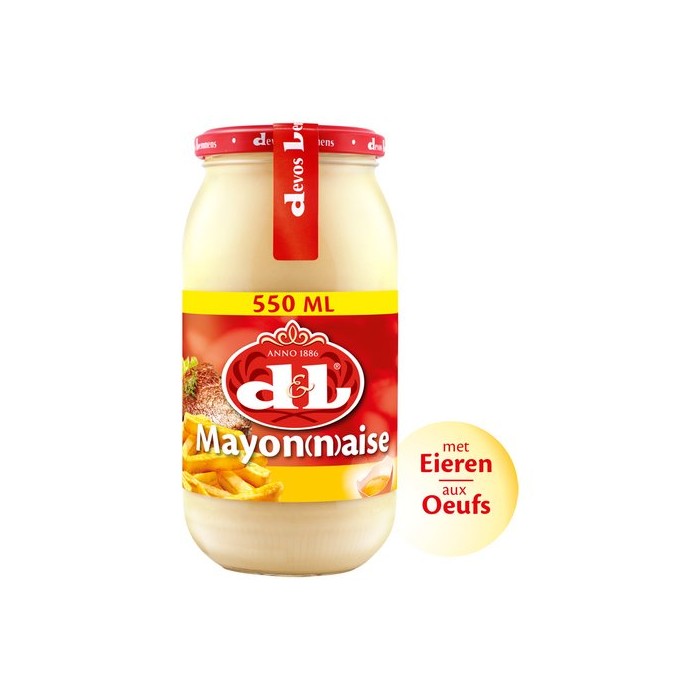Mayonnaise Belge aux Oeufs D&L Bocal 550ml