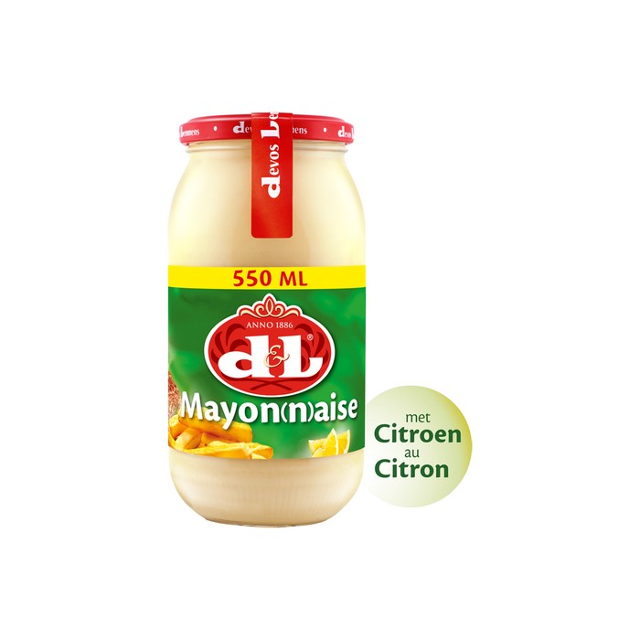 Mayonnaise Belge au Citron D&L Bocal 550ml