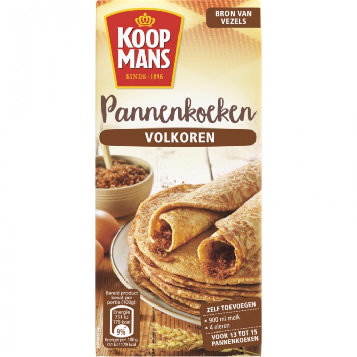 Mix pour Crêpes Sucrées au Blé Complet 400g Koopmans