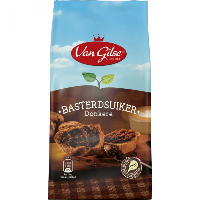 Cassonade Brune Fine (Sucre Roux Foncé) 600g Van Gilse