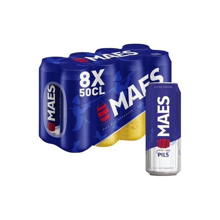 Bière Maës Pils Canette Pack 8 x 50cl