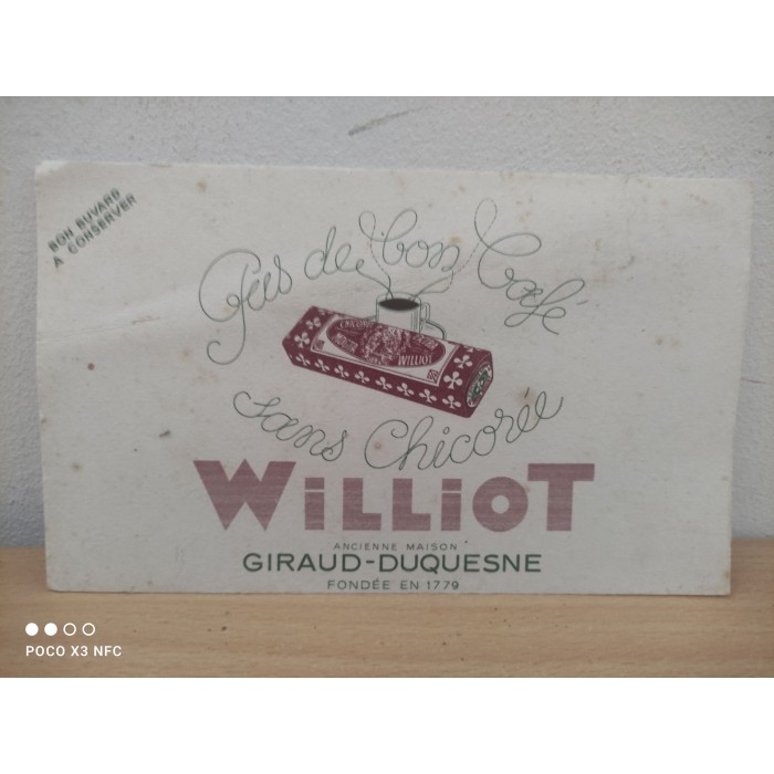 Buvard Publicitaire Chicorée Williot