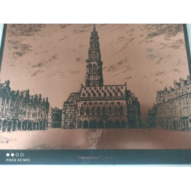 Cadre Bois "Petite Place ARRAS" (image cuivre)