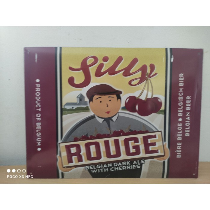 Plaque Emaillée Bière Silly Rouge (occasion)