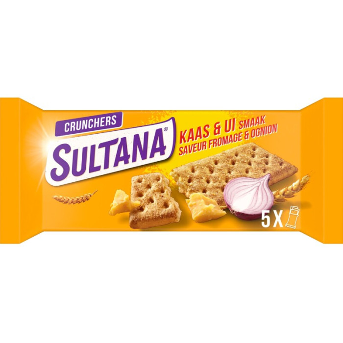 Crunchers Fromage Oignons SULTANA 5x3 175g Verkade