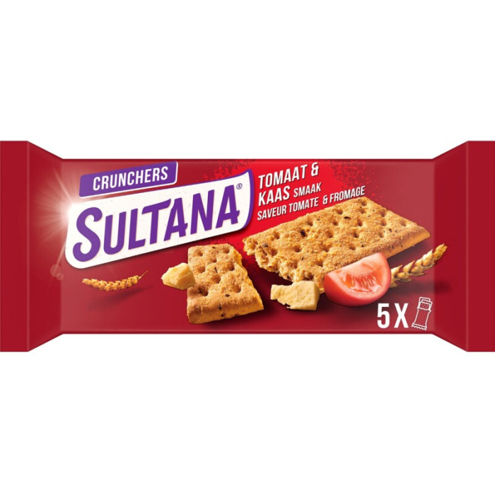 Crunchers Fromage Tomate SULTANA 5x3 175g Verkade