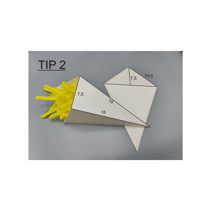 Cornet à Frites Carton T2 x 1000 (185 X 195mm)