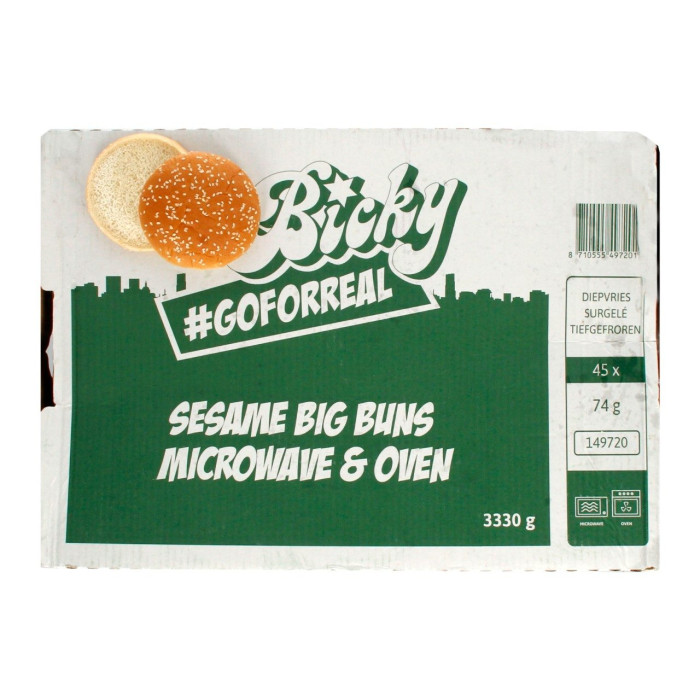 Pain Big Bun's Sésame "Microwave & Oven" Bicky 45 x 74g