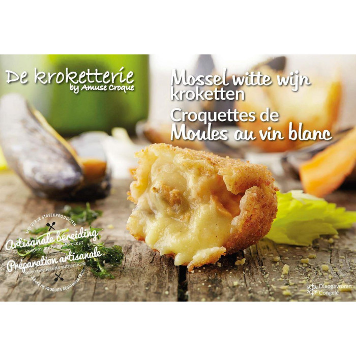 Croquettes aux Moules & Vin Blanc 36 x 65g De Kroketterie