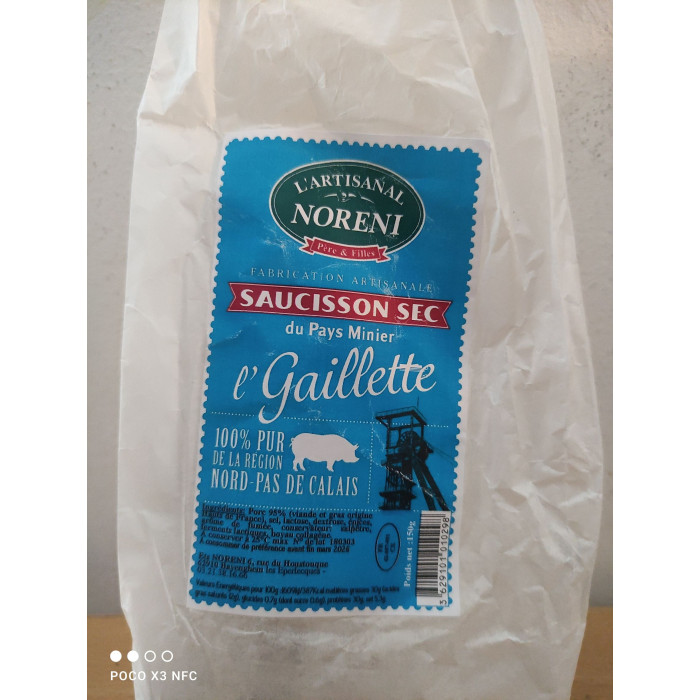 Saucisson du Pays Minier "L'Gaillette" 150g Noreni