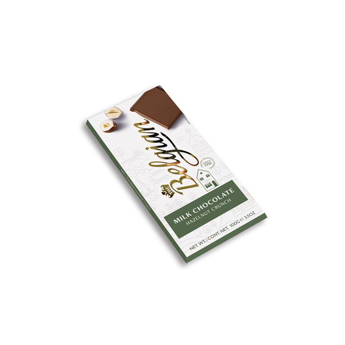Tablette Choco au Lait Crunch Noisettes 100g The Belgian