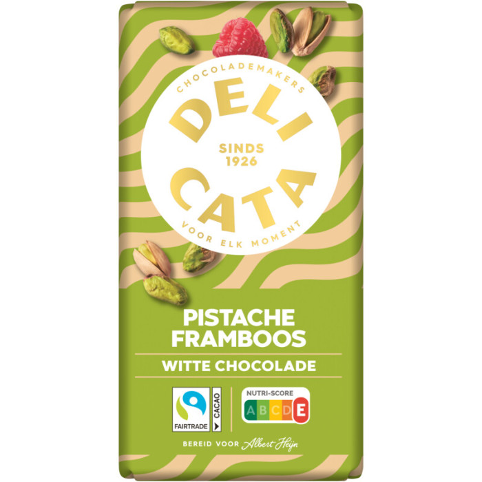 Delicata Choco Blanc Framboise Pistache 150g