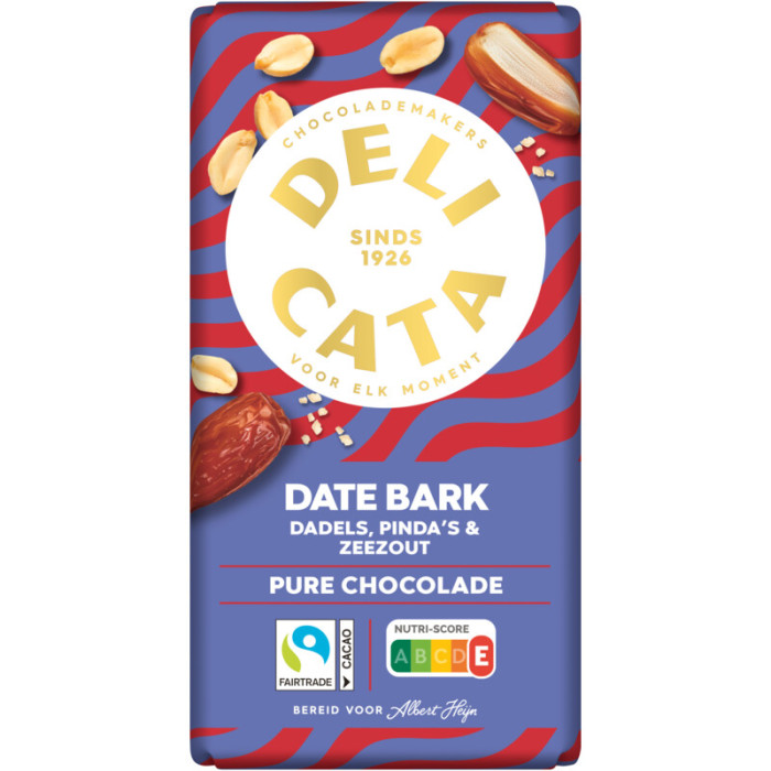 Delicata Choco Noir Eclats de Datte Cacahuètes & Sel 150g