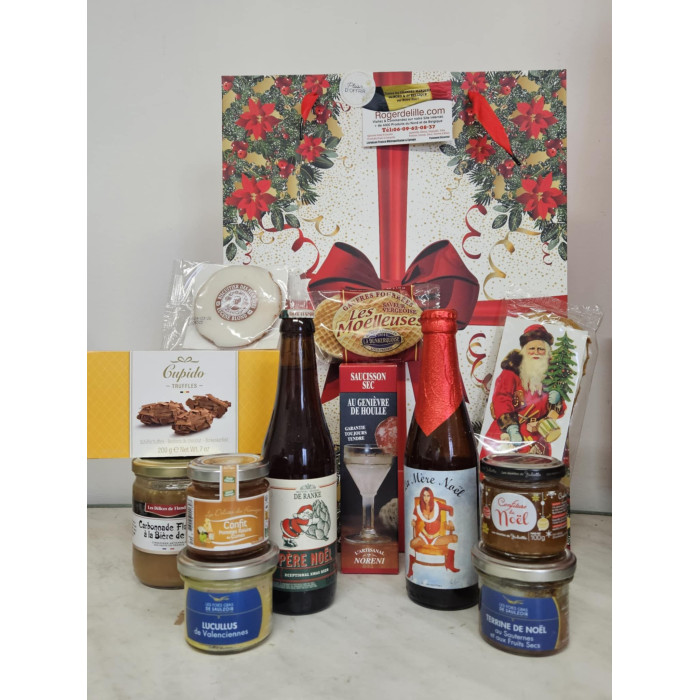 Sac de Noël Garni avec poignée (en carton) SUR DEVIS
