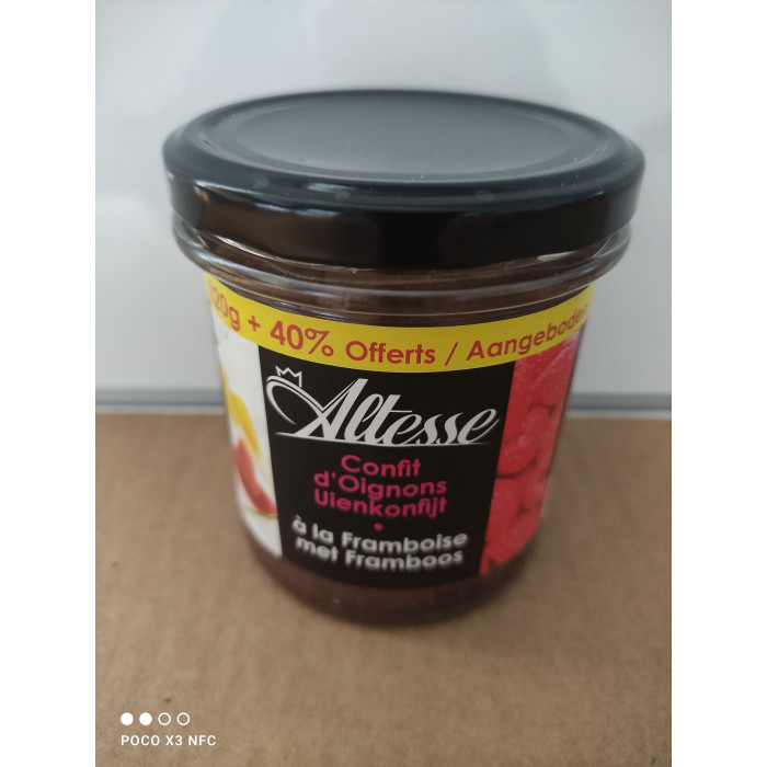 Confit Oignons à la Framboise 220g + 40% Altesse