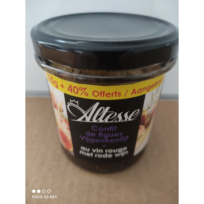 Confit Figues au Vin Rouge 220g + 40% Altesse