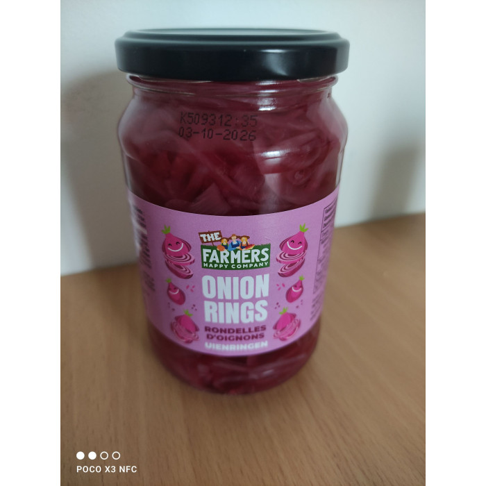 Oignons Rouges aigre doux en rondelles 340g Farmer's