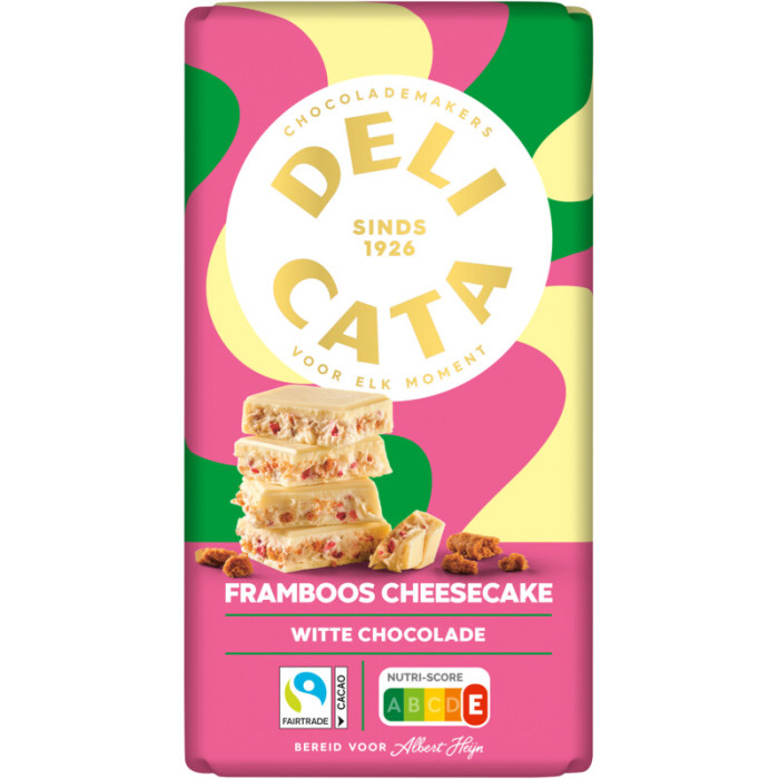 Delicata Choco Blanc Fourré Framboise Cheesecake 180g