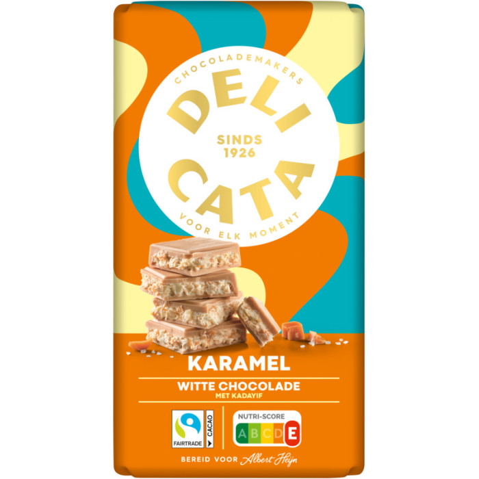 Delicata Choco Blanc Fourré Caramel 180g