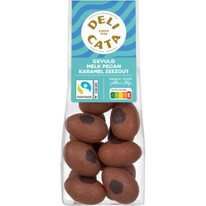 Œufs Pâques Choco Lait Caramel salé & Noix de Pécan 150g Delicata