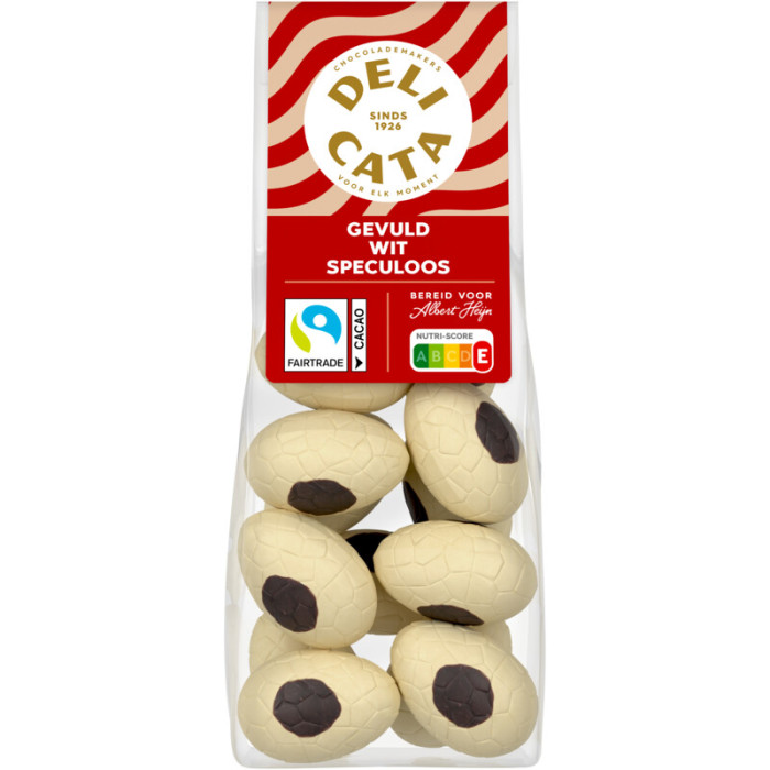 Œufs Pâques Choco Blanc fourré Spéculoos 150g Delicata