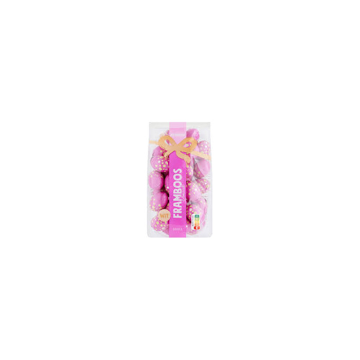 Œufs Pâques Choco Blanc fourré Framboise 200g Jumbo