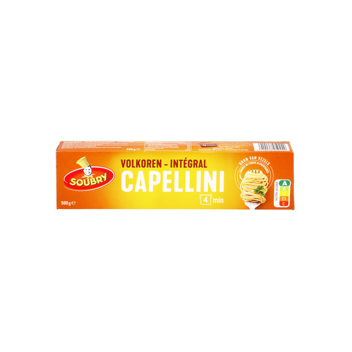 Capellini Intégral au Blé Complet 500g Soubry