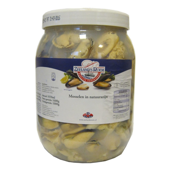 Moules au Vinaigre Naturel Bocal 1650ml Zeelands Roem