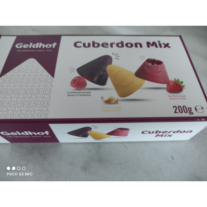 Cuberdon Mix (citron-fraise-framboise) Boite 200g Geldhof