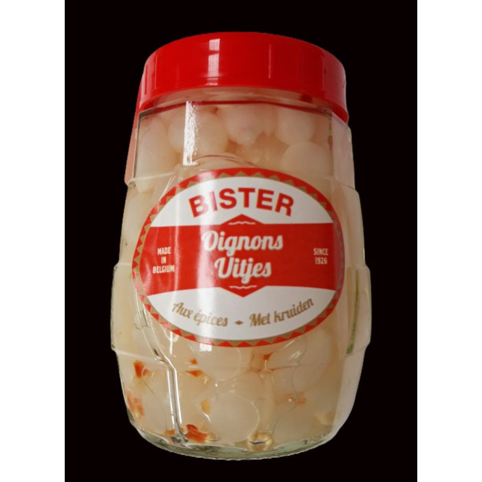 Oignons Blanc Argentés aux épices Bocal 250g Bister