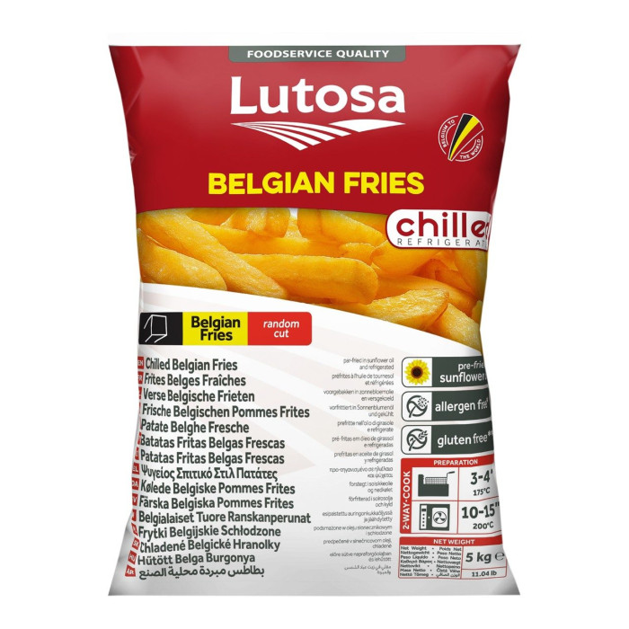 Frites "Belgian Fries" Fraîches Précuites (12mm) 5kgs Lutosa