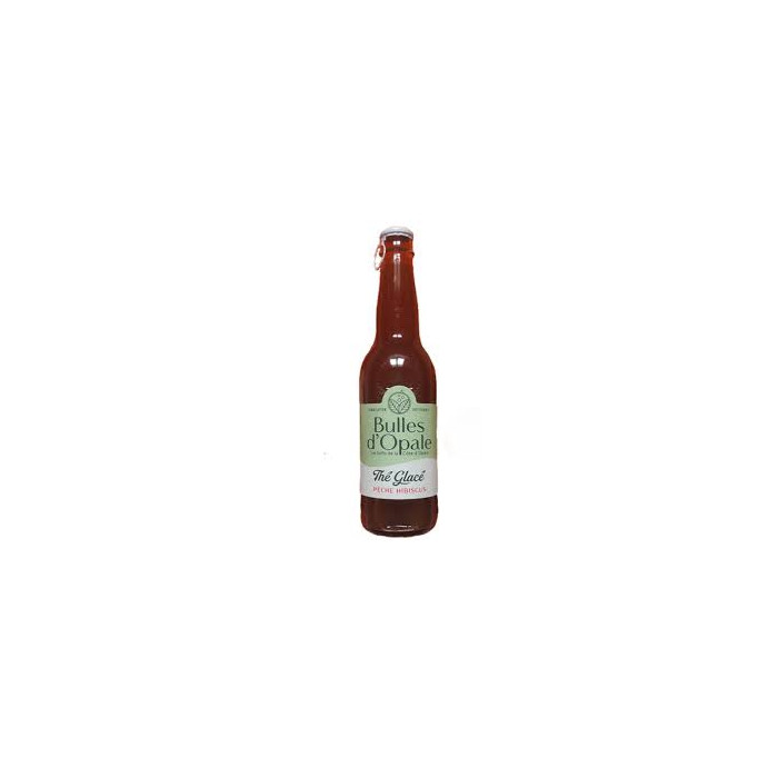 Thé Glacé Pêche Hibiscus Bulles d'Opale BIO 100% Naturelle 33cl