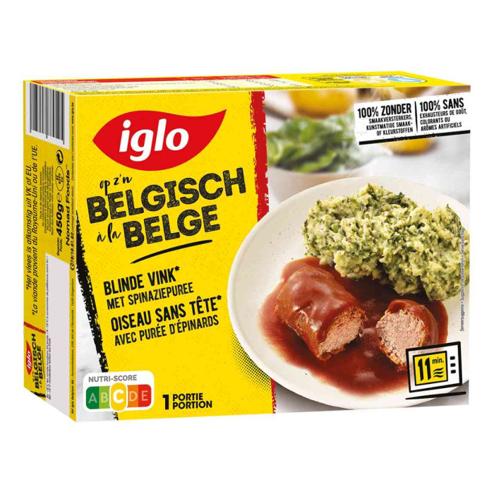 Oiseau sans tête & Purée d'Epinards 450g Iglo