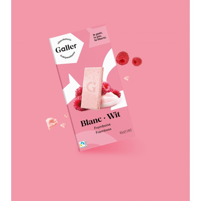 Galler Chocolat Blanc Framboise Tab-80g