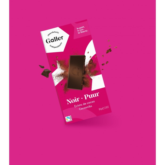 Galler Chocolat Noir Eclats de Cacao Tab-80g