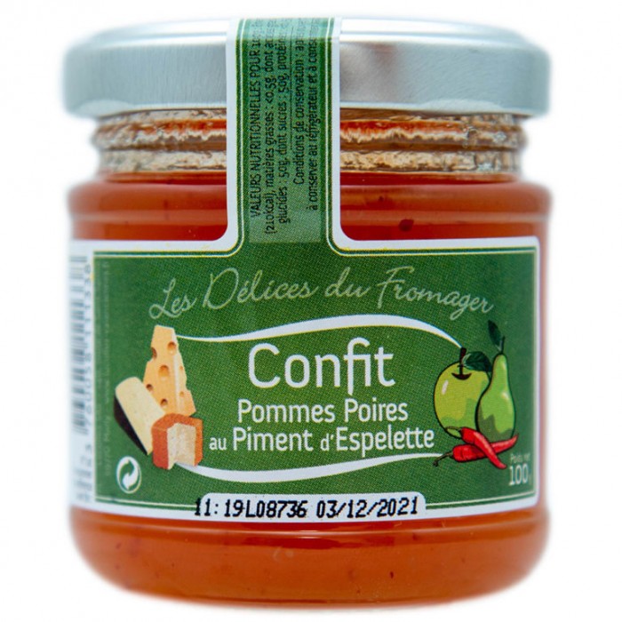 Confit Pomme Poire Piment Espelette 100g Lucullus