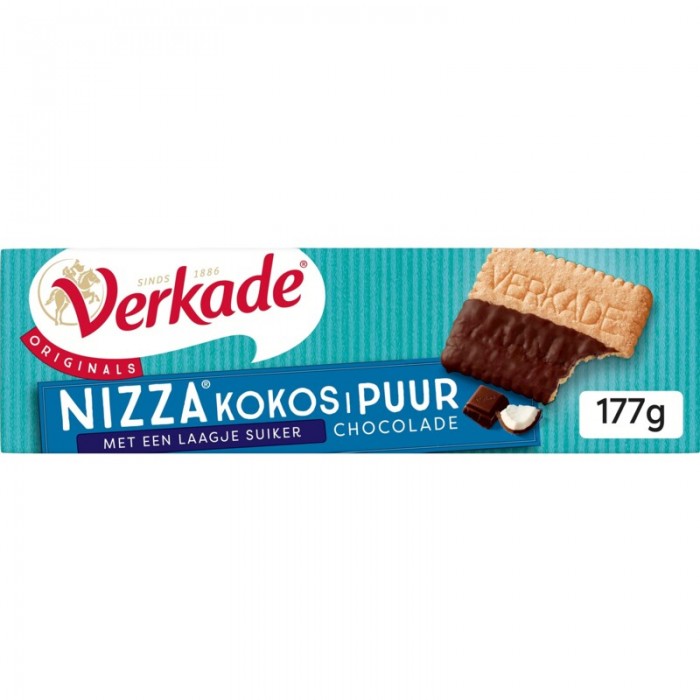 Biscuits Nizza Chocolat Noir à la Noix de Coco 177g Verkade