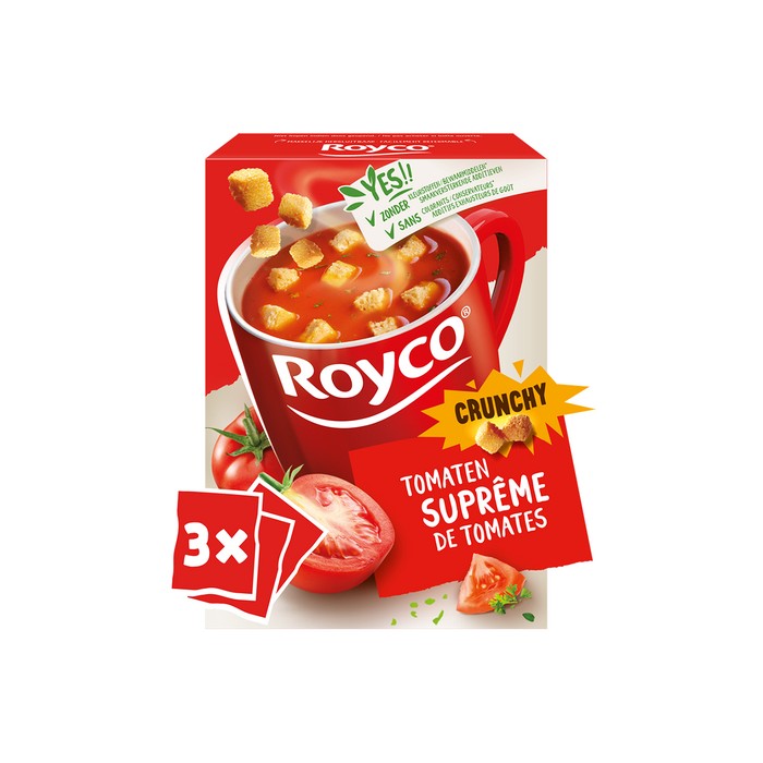 Soupe Suprême de Tomate Crunchy Royco (3 Sachets)