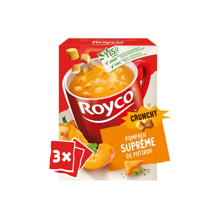 Soupe Suprême de Potiron Crunchy Royco (3 Sachets)