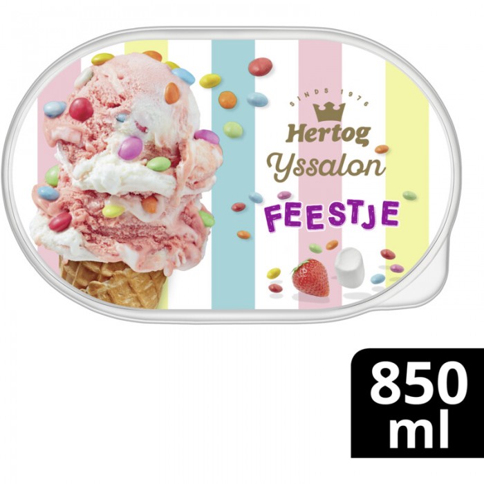 Glace Festive (fraise guimauve Smarties) 825ml Hertog
