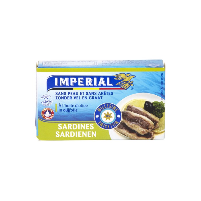 Sardines Sans Peau Sans Arêtes Huile Olive 125g Impérial