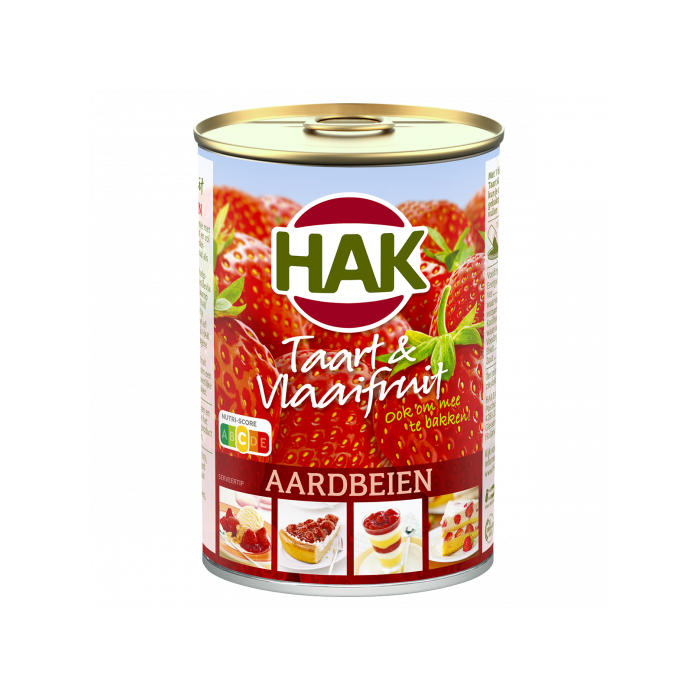 Garniture Dessert à base de Fraises Boite 430g Hak