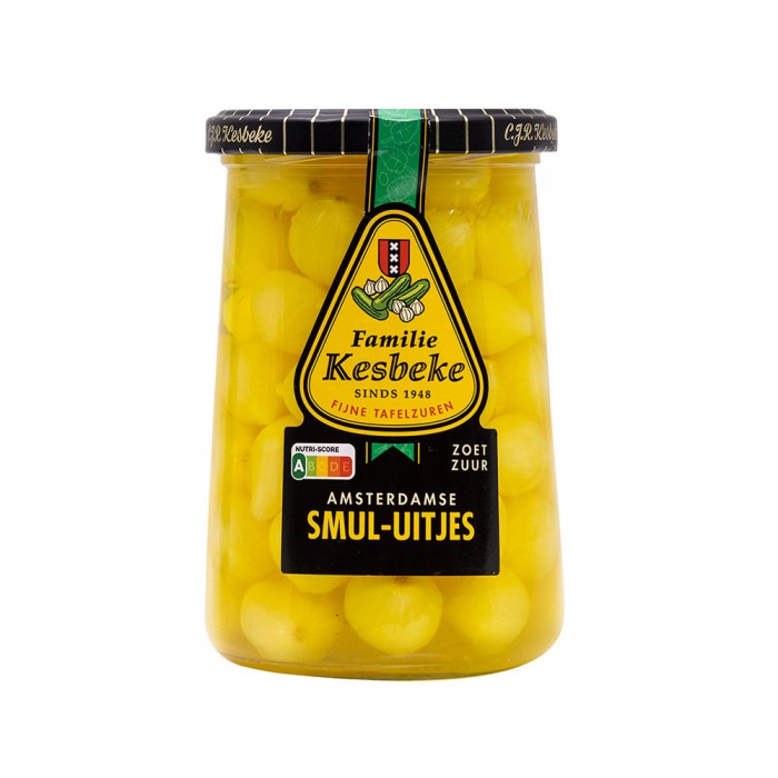 Oignons Jaunes Délicieux au vinaigre (Smul-Uitjes) 580ml Kesbeke