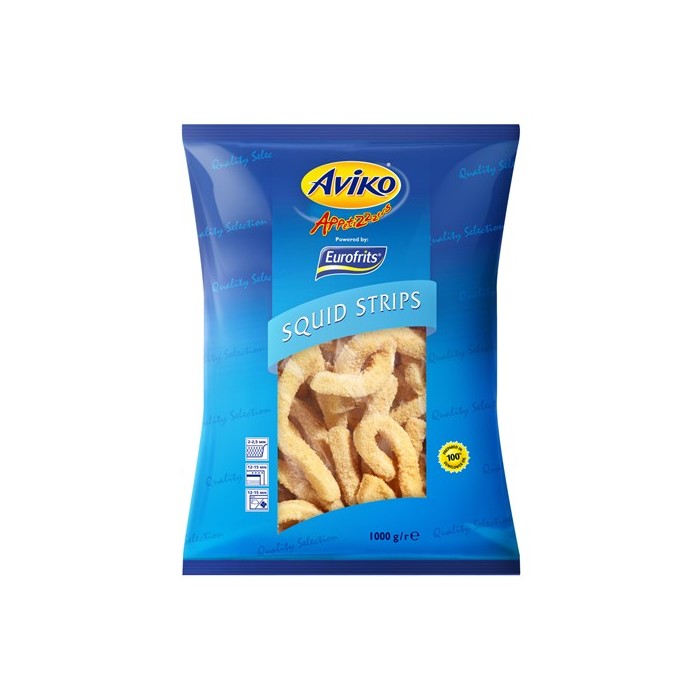 Calamars Lamelles "Squid Strips" 1kg Aviko