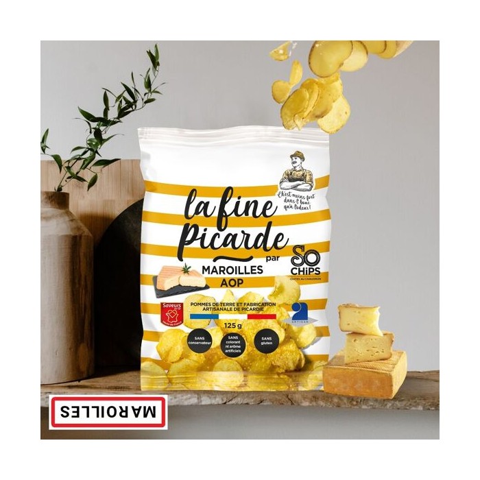 Chips Picardes Artisanales au Maroilles 125g So Chips