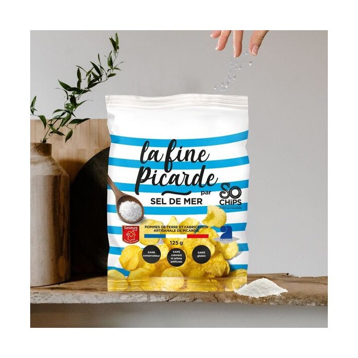 Chips Picardes Artisanales au Sel de Mer 125g So Chips