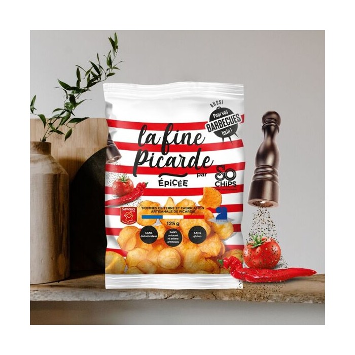 Chips Picardes Artisanales Epicées 125g So Chips
