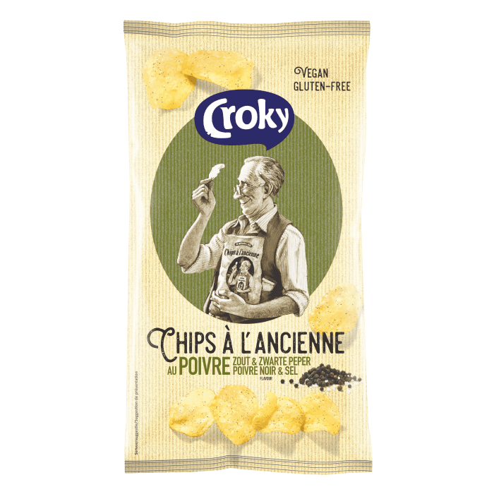 Chips à l'ancienne Poivre Noir & Sel 200g Croky